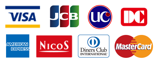 VISA / JCB / UC / DC / American Express / NICOS / Diner`s Club / Master Card
